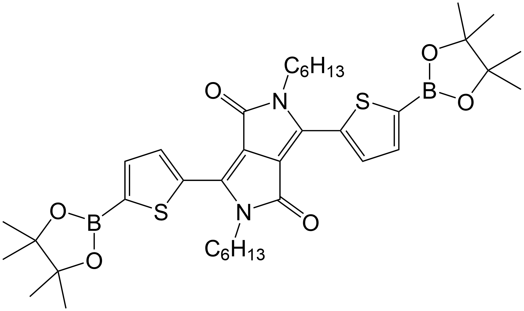 2,5-dihexyl-3,6-bis(5-(4,4,5,5-tetramethyl-1,3,2-dioxaborolan-2-yl)thiophen-2-yl)pyrrolo[3,4-c]pyrrole-1,4(2H,5H)-dione/